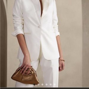 Banana Republic white blazer tuxedo